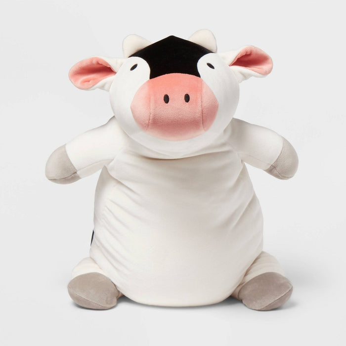 Cow Weighted Plush Kids' Throw Pillow Black/White - Pillowfort