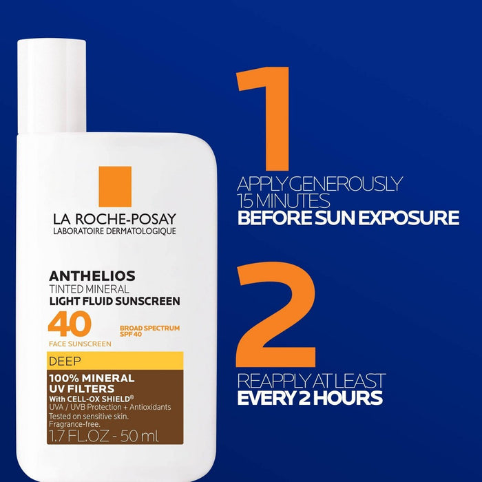 La Roche Posay Anthelios 40 Tinted Mineral Light-Fluid Sunscreen - 1.7 fl oz - Deep