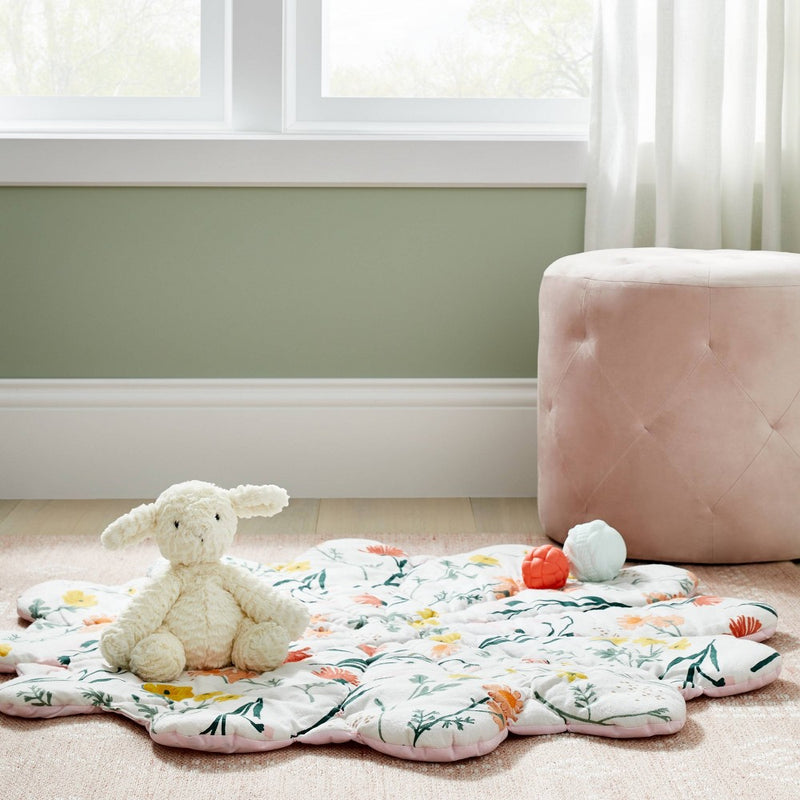 Floor Blanket and Playmat - Cloud Island Pink Flower