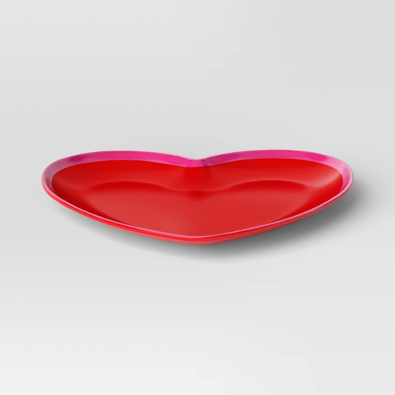 8.4" Melamine Figural Heart Dinner Plate Red - Room Essentials