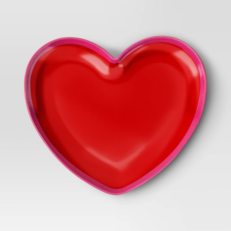 8.4" Melamine Figural Heart Dinner Plate Red - Room Essentials