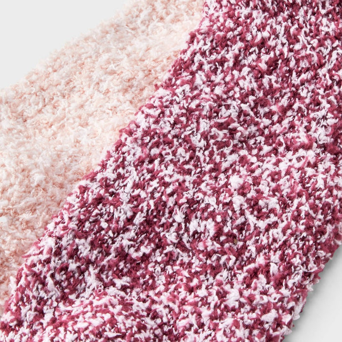 Women's Marled 2pk Cozy Low Cut Socks - Auden Berry/Pink 4-10