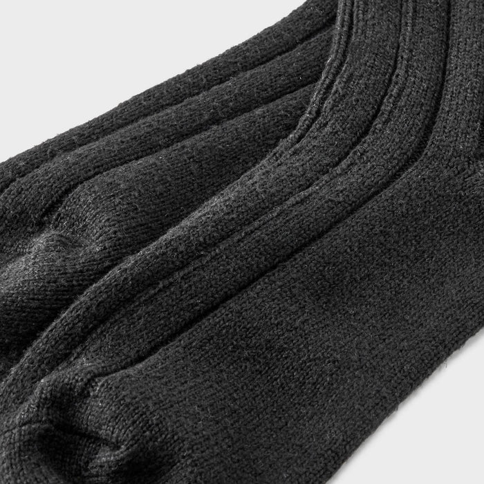 Women's Wide Rib Supersoft Short Crew Boot Socks - Universal Thread Black 4-10