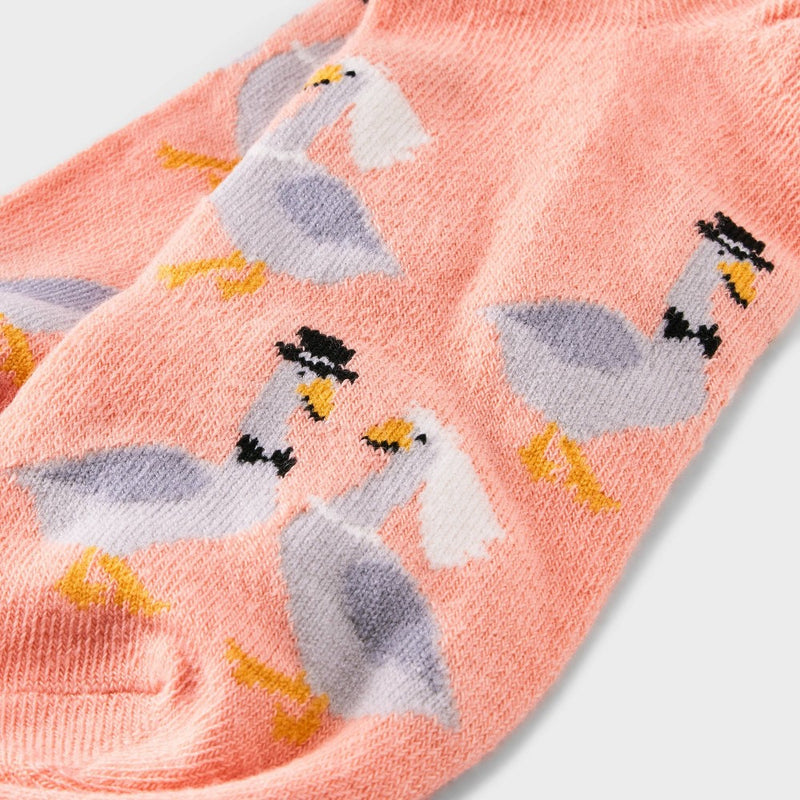 Women's Wedding Geese Low Cut Socks - Xhilaration Peach 4-10