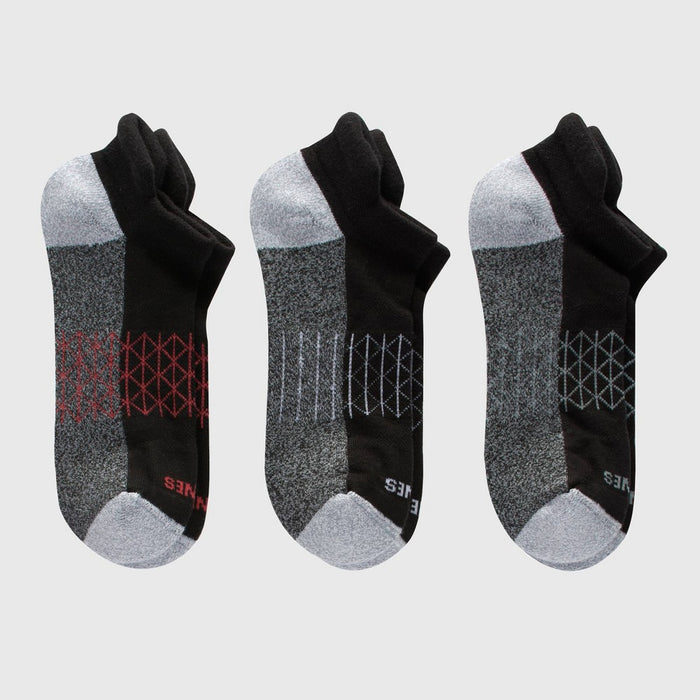 Hanes Premium Men's 3pk Absolute Active Low Cut Socks - Gray/Black/Red 6-12