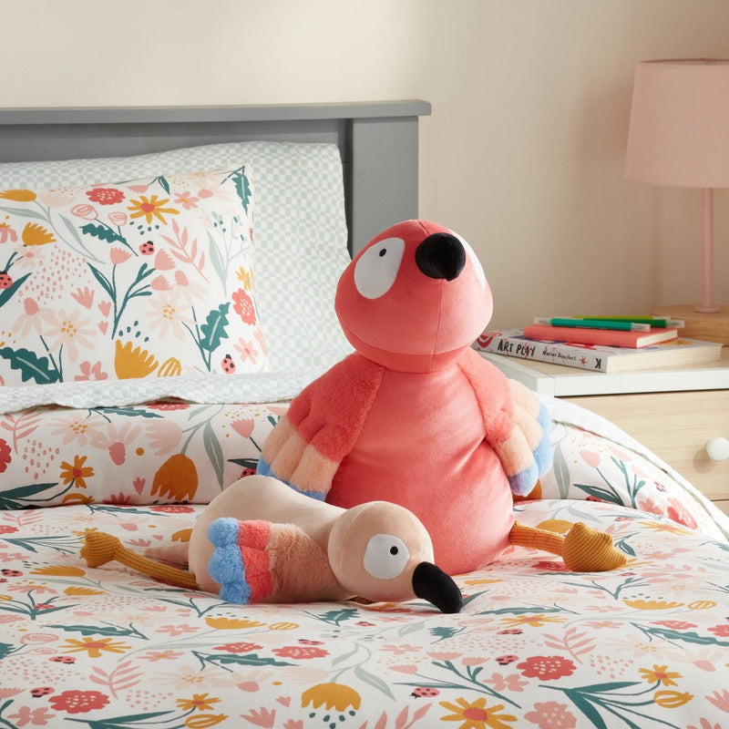 Parrot and Baby Weighted Plush Kids' Throw Pillow Pink - Pillowfort