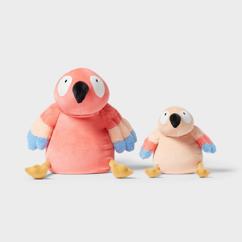 Parrot and Baby Weighted Plush Kids' Throw Pillow Pink - Pillowfort