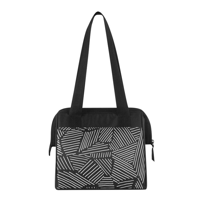 MISSING CONTAINER  AS IS Igloo Print Essentials Leftover Lunch Bag with Pack Ins - Black