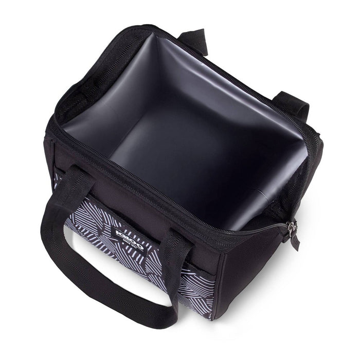 MISSING CONTAINER  AS IS Igloo Print Essentials Leftover Lunch Bag with Pack Ins - Black