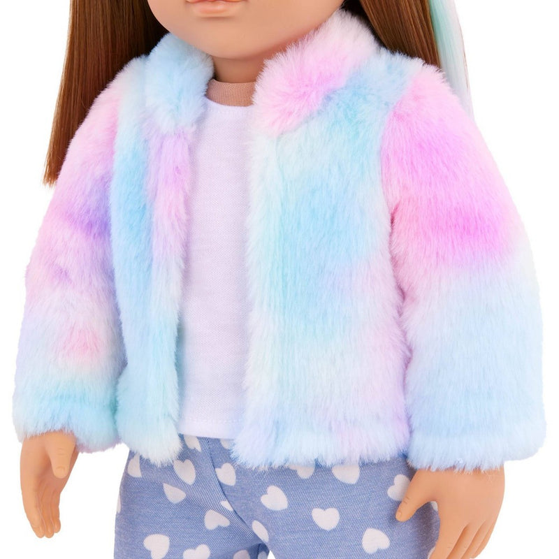 Our Generation Skylar & Bow Matching 18'' Doll & Pet Rainbow Puppy Set