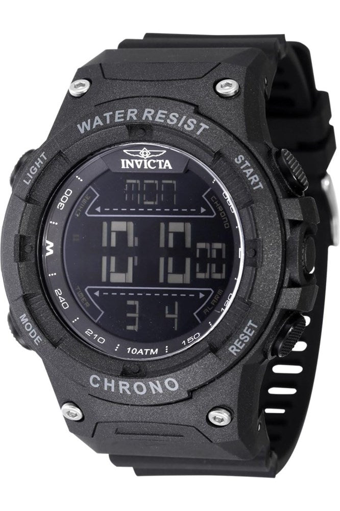 Invicta Racing Men 52Mm Plastic Black Black Dial Electronic Digital