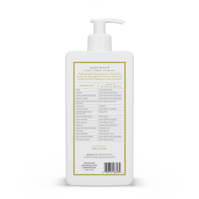 Native Limited Edition Body Lotion Pump - Autumn Air & Amber - 16.5 fl oz