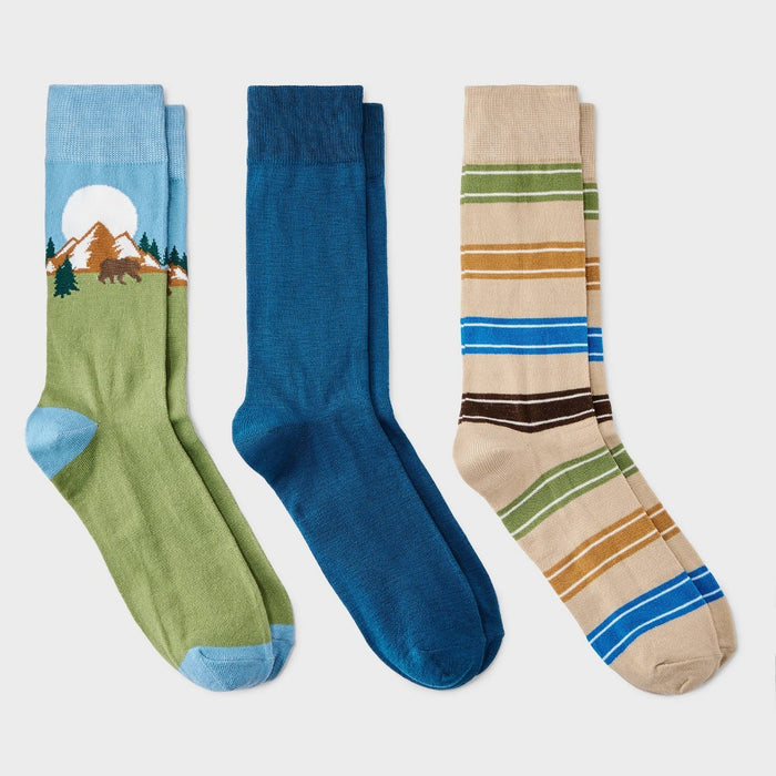 Men's Gifting Socks 3pk - Goodfellow & Co Blue 7-12