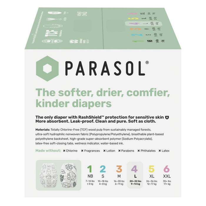 Parasol Clear+Dry Natural Disposable Diapers - Size 4 - 52ct