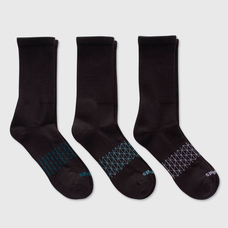 Hanes Premium Men's 3pk Active Crew Socks - Blue/Black 6-12