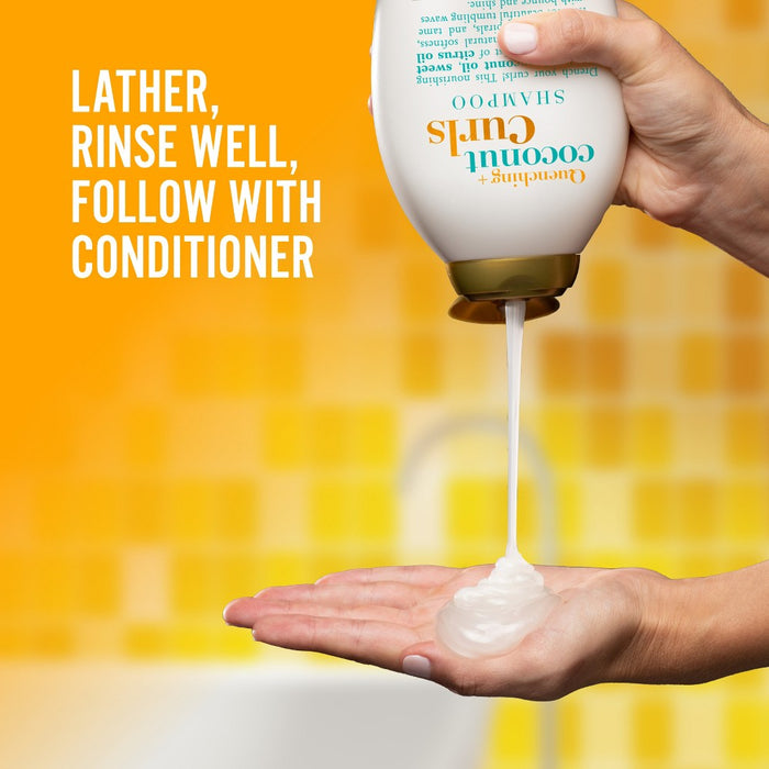 OGX Quenching+ Coconut Curls Shampoo Curly Hair Shampoo with Coconut Oil, Citrus Oil & Honey - 13 fl oz