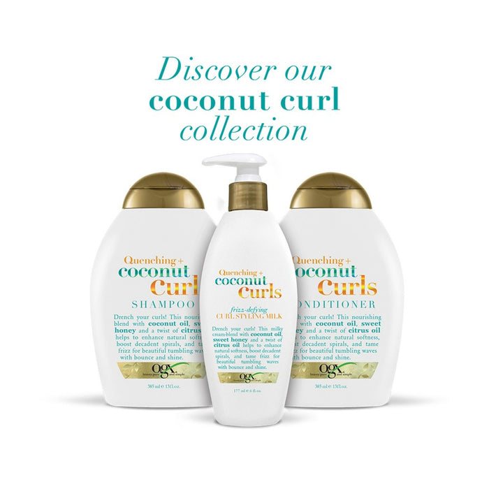 OGX Quenching+ Coconut Curls Shampoo Curly Hair Shampoo with Coconut Oil, Citrus Oil & Honey - 13 fl oz