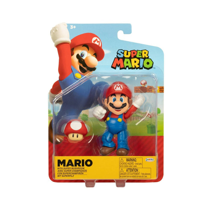 Nintendo Super Mario - Mario with Super Mushroom Action Figure