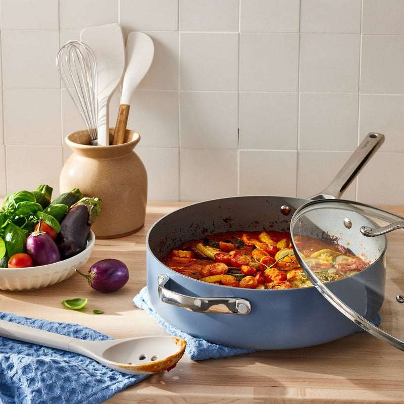 5qt Nonstick Ceramic Coated Aluminum Saute Pan Blue - Figmint