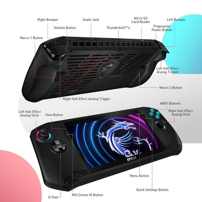 MSI Claw 7" 120Hz Touchscreen Gaming Handheld -7-155H 16GB-512GB A1M-051US