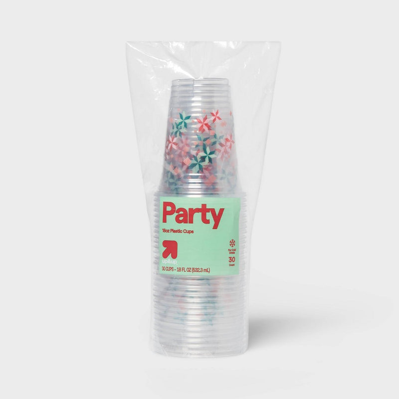 Holiday Disposable Drinkware Clear Cups - Joy - 18oz/30ct - up&up