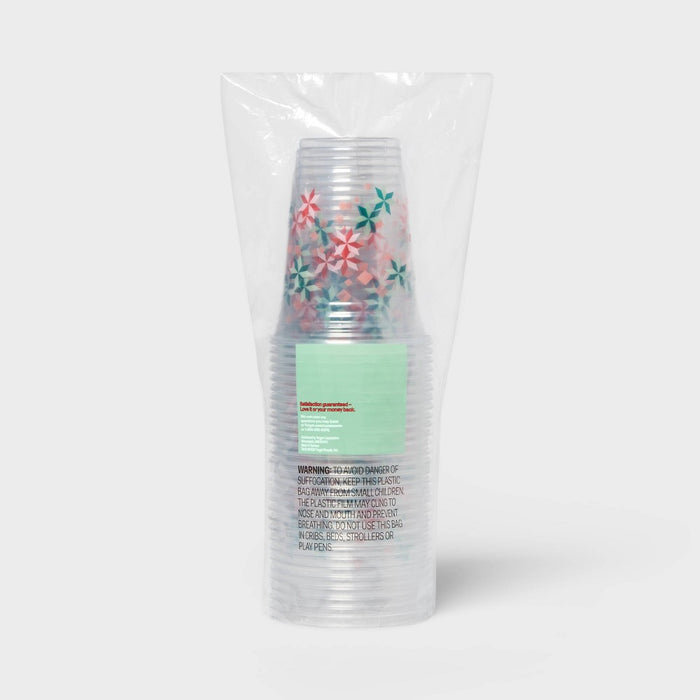 Holiday Disposable Drinkware Clear Cups - Joy - 18oz/30ct - up&up
