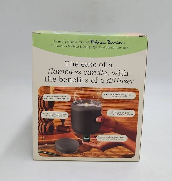 Lifelines Flameless Candle Diffuser - Frosted Glass Charcoal