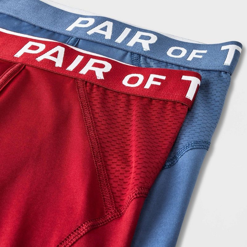 Pair of Thieves Men's SuperCool Boxer Briefs 2pk - Blue/Maroon M