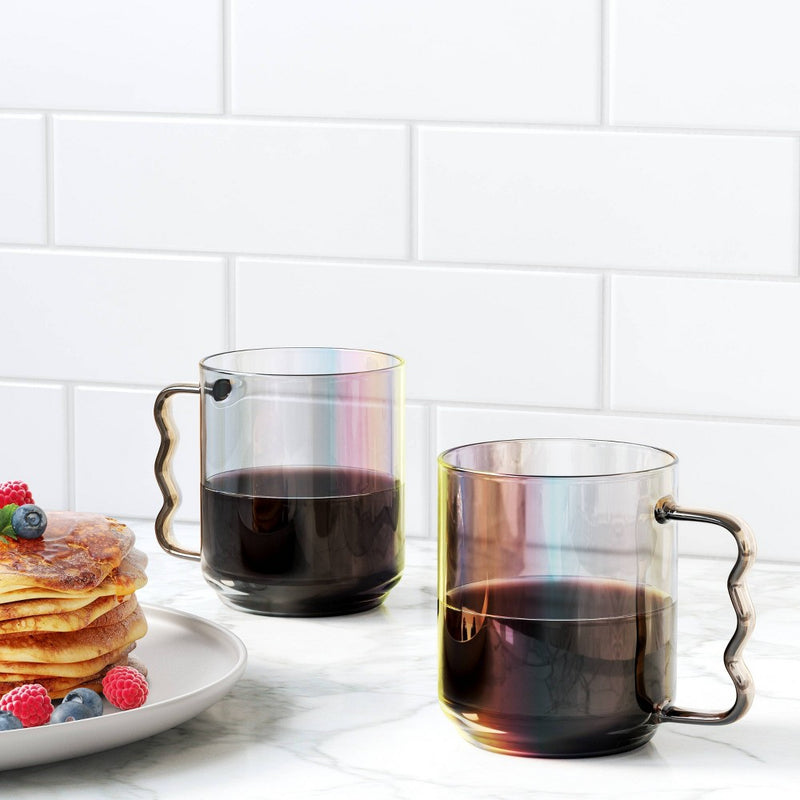15.22oz Glass Mug Iridescent - Room Essentials: Dishwasher-Safe Drinkware for Hot or Cold Beverages