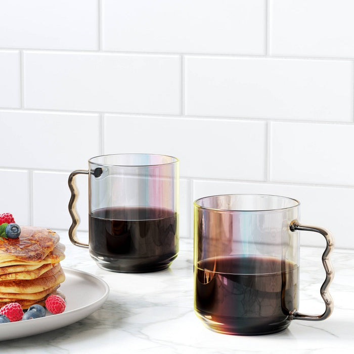15.22oz Glass Mug Iridescent - Room Essentials: Dishwasher-Safe Drinkware for Hot or Cold Beverages