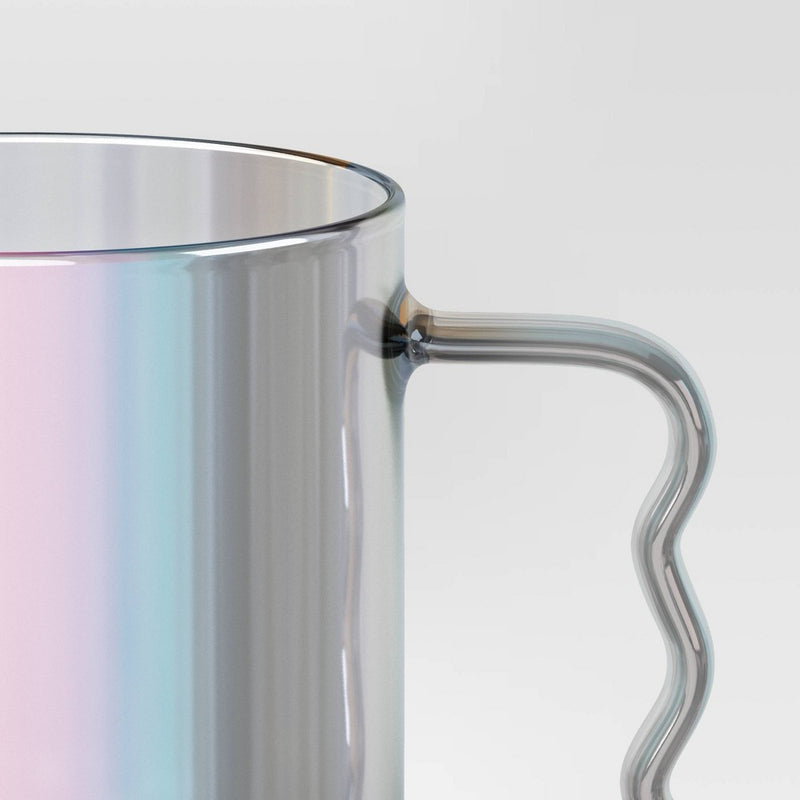 15.22oz Glass Mug Iridescent - Room Essentials: Dishwasher-Safe Drinkware for Hot or Cold Beverages