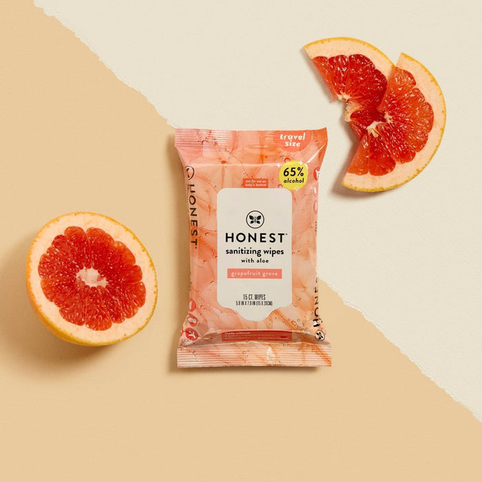 The Honest Company Alcohol Hand Sanitizing Wipes - Grapefruit Grove - Trial Size - 15ct