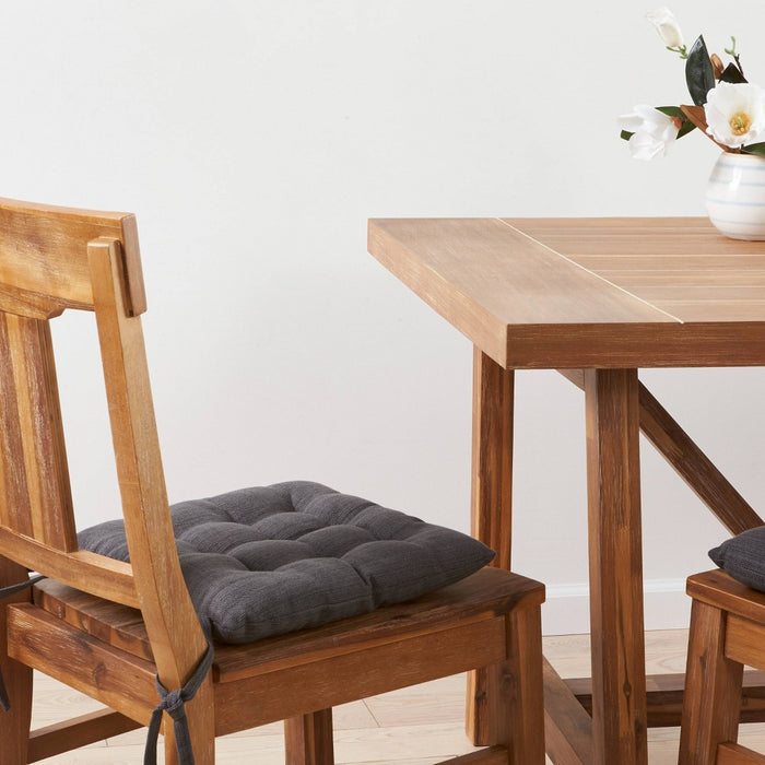 Solid Chair Pad Gray - Threshold: Indoor Square Seat Cushion, Cotton & Polyester, OEKO-TEX Certified