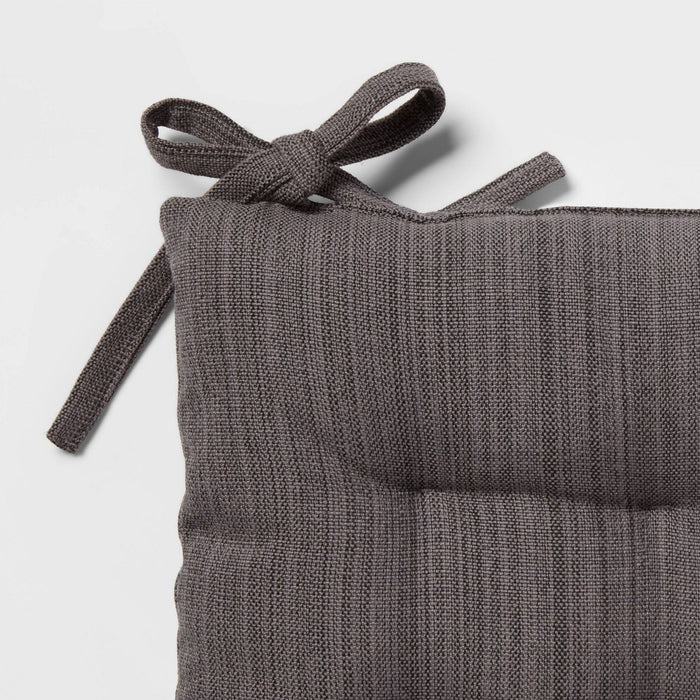 Solid Chair Pad Gray - Threshold: Indoor Square Seat Cushion, Cotton & Polyester, OEKO-TEX Certified