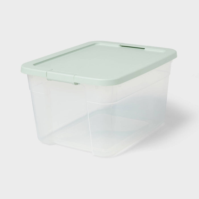 66qt Clear Latching Storage Box Daydream Green - Brightroom (LOCAL PICKUP ONLY)