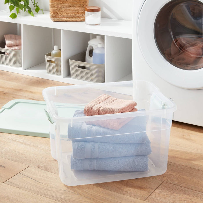 66qt Clear Latching Storage Box Daydream Green - Brightroom (LOCAL PICKUP ONLY)