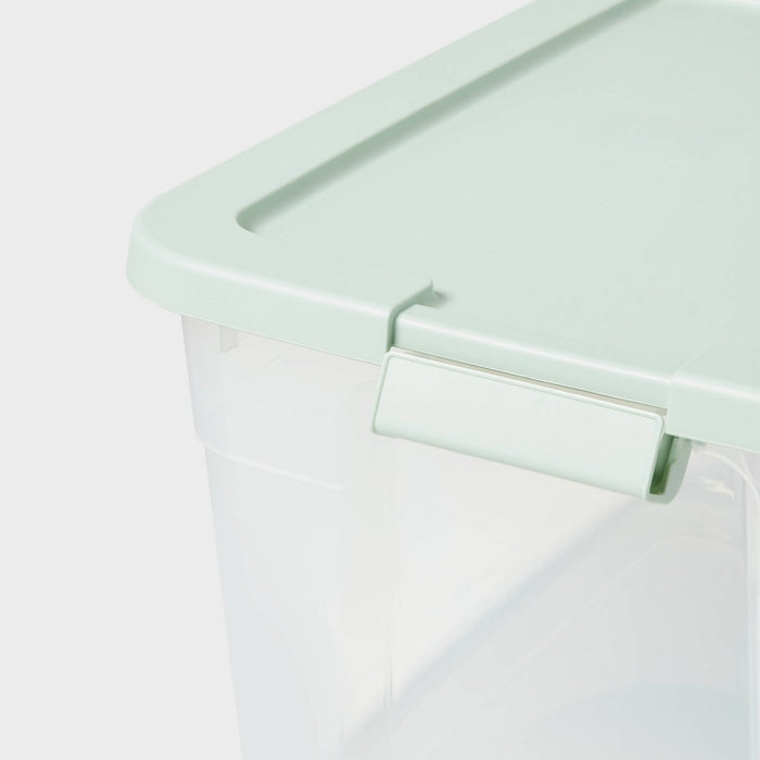 66qt Clear Latching Storage Box Daydream Green - Brightroom (LOCAL PICKUP ONLY)