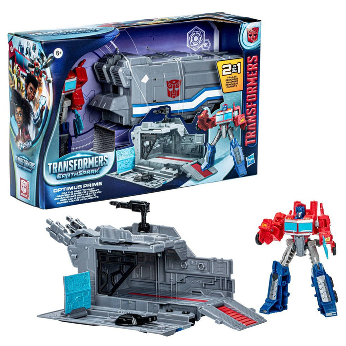 Transformers EarthSpark Optimus Prime Action Figure with Battle Base Trailer (Target Exclusive)