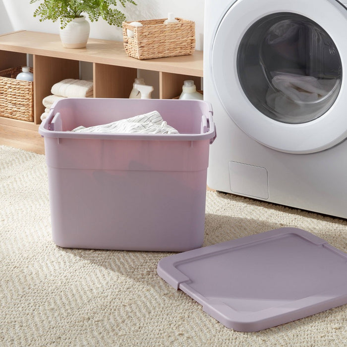 20gal Latching Storage Tote Lavender Splash - Brightroom (LOCAL PICKUP ONLY)