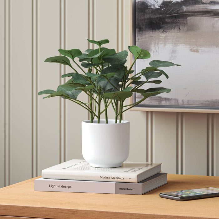 Artificial Eucalyptus Plant - Threshold: Indoor Greenery Decor, 10" Tall, White Pot