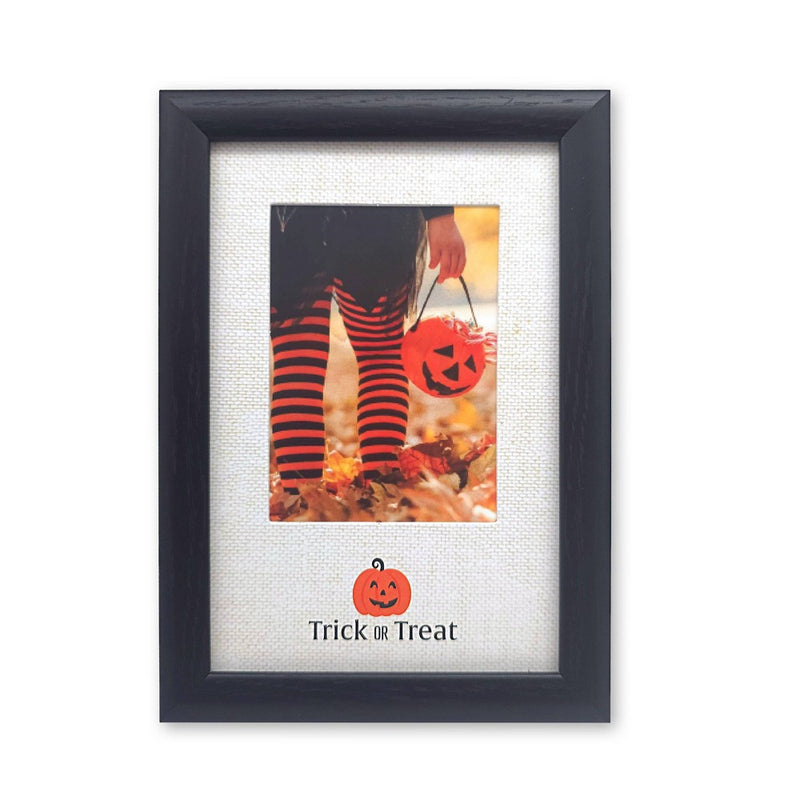 ELSA L 3"x4" Trick or Treat Picture Frame Charcoal