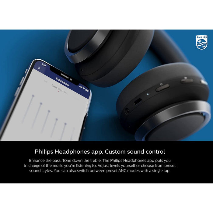 Philips Audio H9505 Hybrid Active Noise Canceling Over Ear Wireless Bluetooth