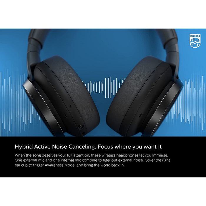Philips Audio H9505 Hybrid Active Noise Canceling Over Ear Wireless Bluetooth