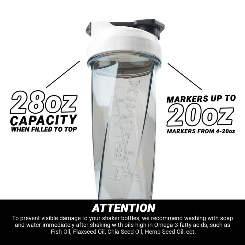Helimix 28oz Shaker Water Bottle - White