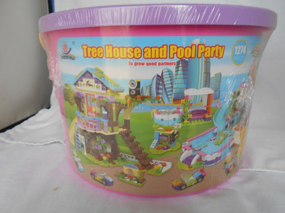 Tree House & Pool Party Creative Toy Building Block Sets 6+