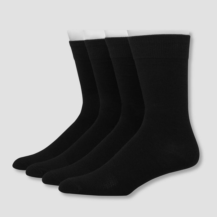 Hanes Premium Men's 4pk Lightweight Casual Socks - Black 6-12