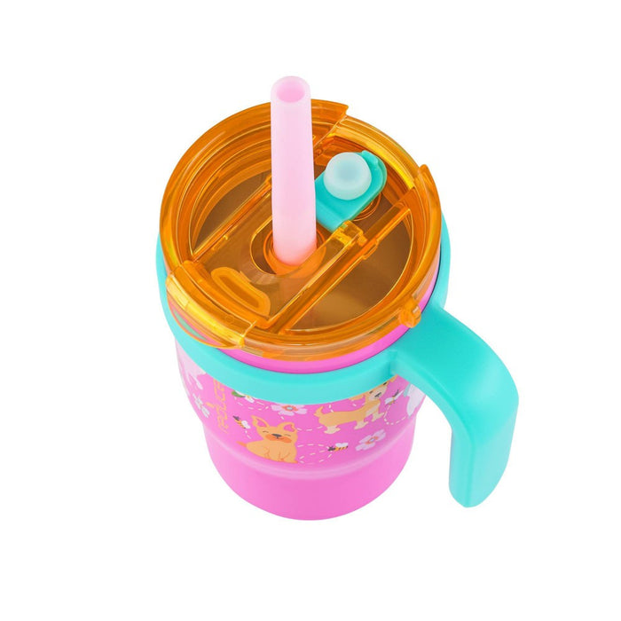 Reduce 14oz Coldee Vacuum Insulated Stainless Steel Straw Tumbler Bright Pink: Kids Leakproof BPA-Free Drinkware