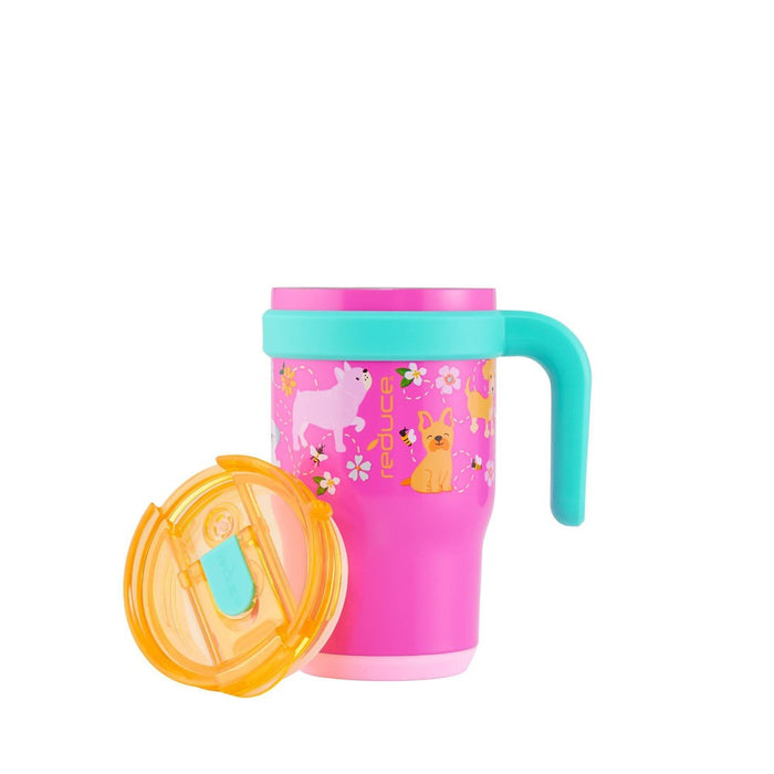 Reduce 14oz Coldee Vacuum Insulated Stainless Steel Straw Tumbler Bright Pink: Kids Leakproof BPA-Free Drinkware