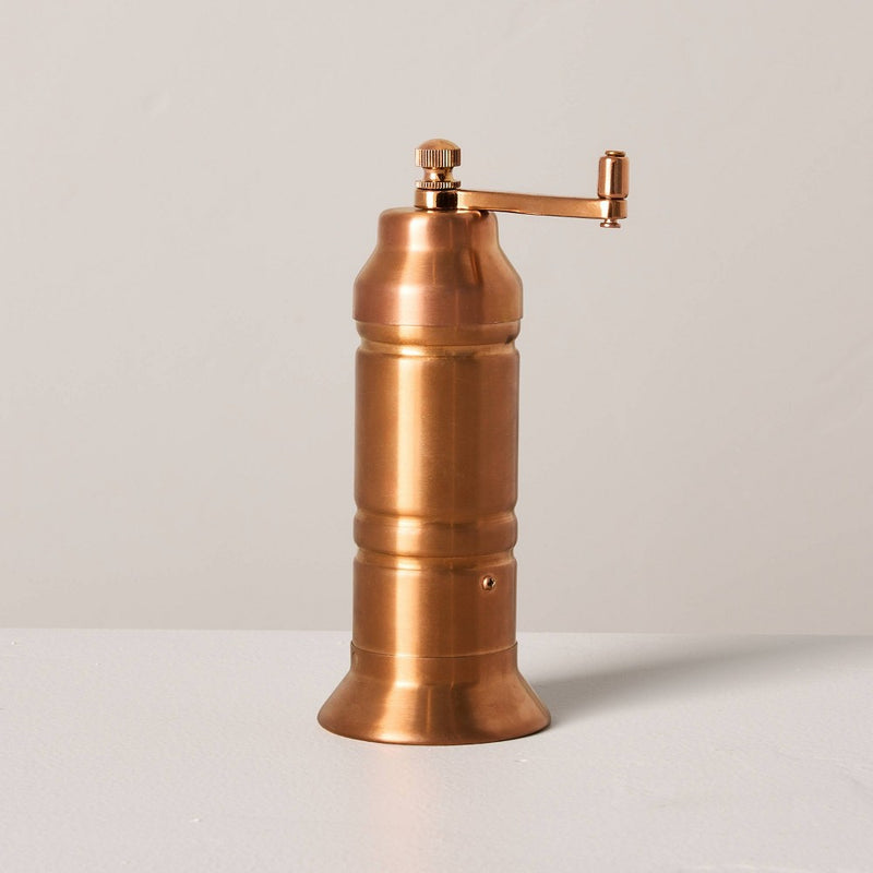 Short Salt and Pepper Crank Grinder Copper Finish - Hearth & Hand with Magnolia: Farmhouse Style, Stainless Steel, 5.24"