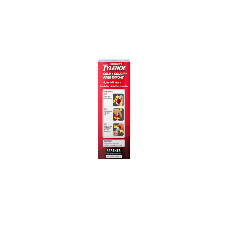 Tylenol Children's Oral Suspension, Cold+ Cough + Sore Throat, Bubblegum, 4 fl oz